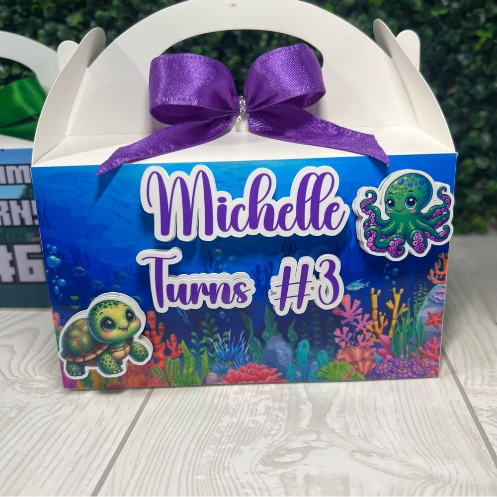 Underwater Themed Party Favor Box 3D